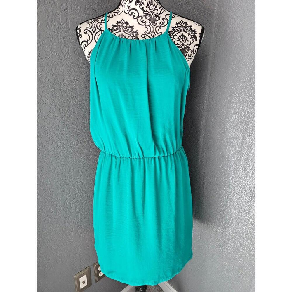 BNWT New Forever 21 Contemporary Sleeveless Dress Size Medium Green Layered